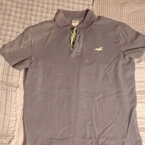 FREE Hollister Gray Polo Shirt Classic Style
